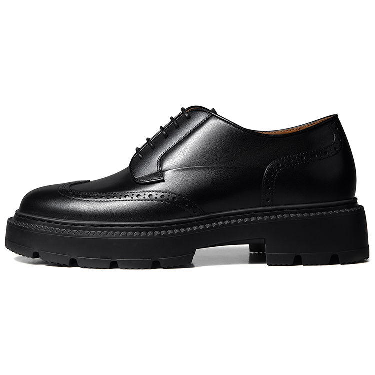 

Броги в британском стиле с вышивкой дерби повседневные туфли мужские Zuti, черный