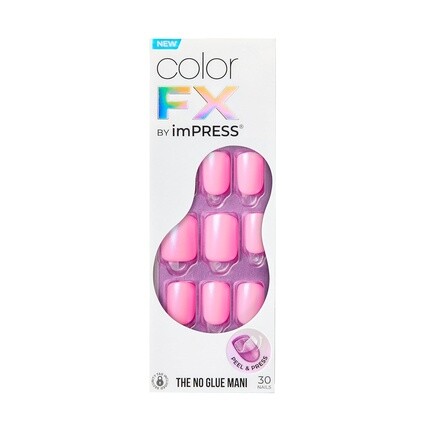 

KISS imPRESS No Glue Mani Press-On Nails Color FX Late Night Light Pink Короткий размер Squoval Форма Включает 30 подушечек для подготовки ногтей Инструкции 1 маникюрный карандаш 1 мини-пилочка