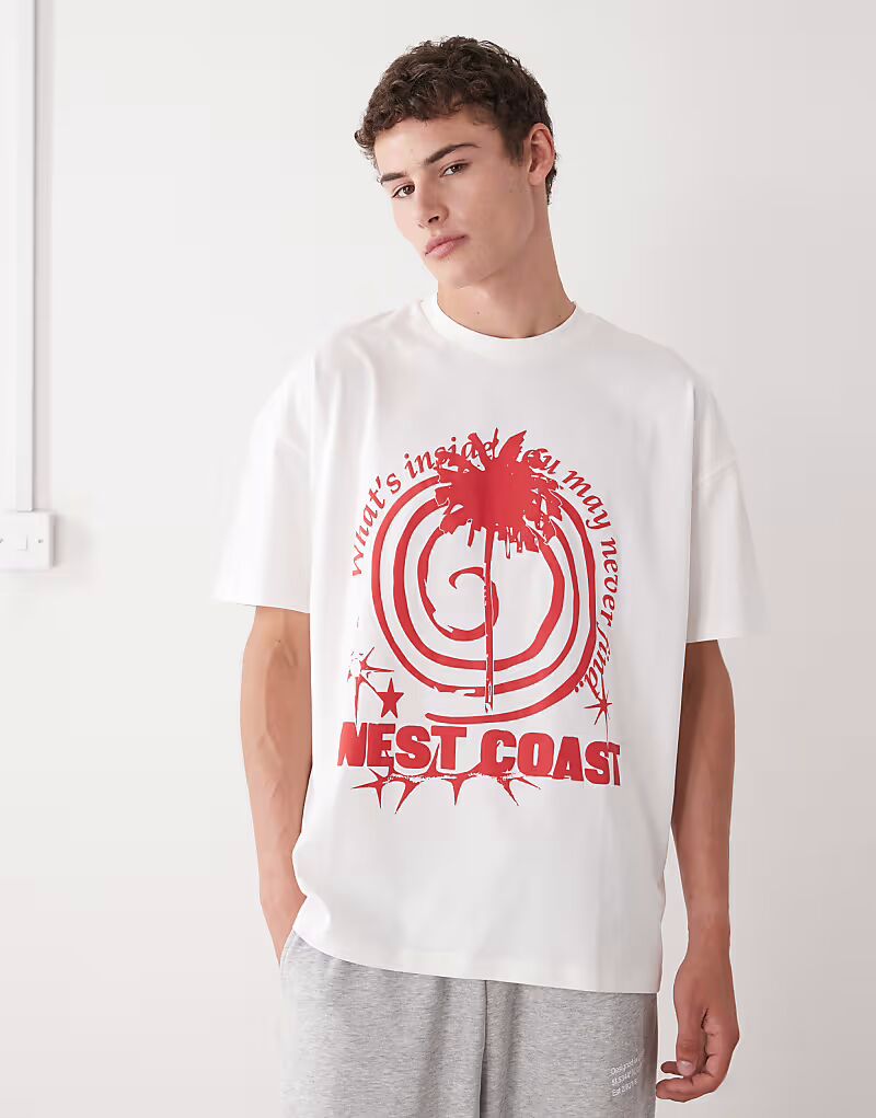 

Белая футболка с принтом спереди и сзади Collusion, Белый, Белая футболка с принтом спереди и сзади Collusion