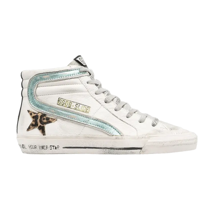 Кроссовки Golden Goose Wmns Slide Sneaker White Leopard, белый