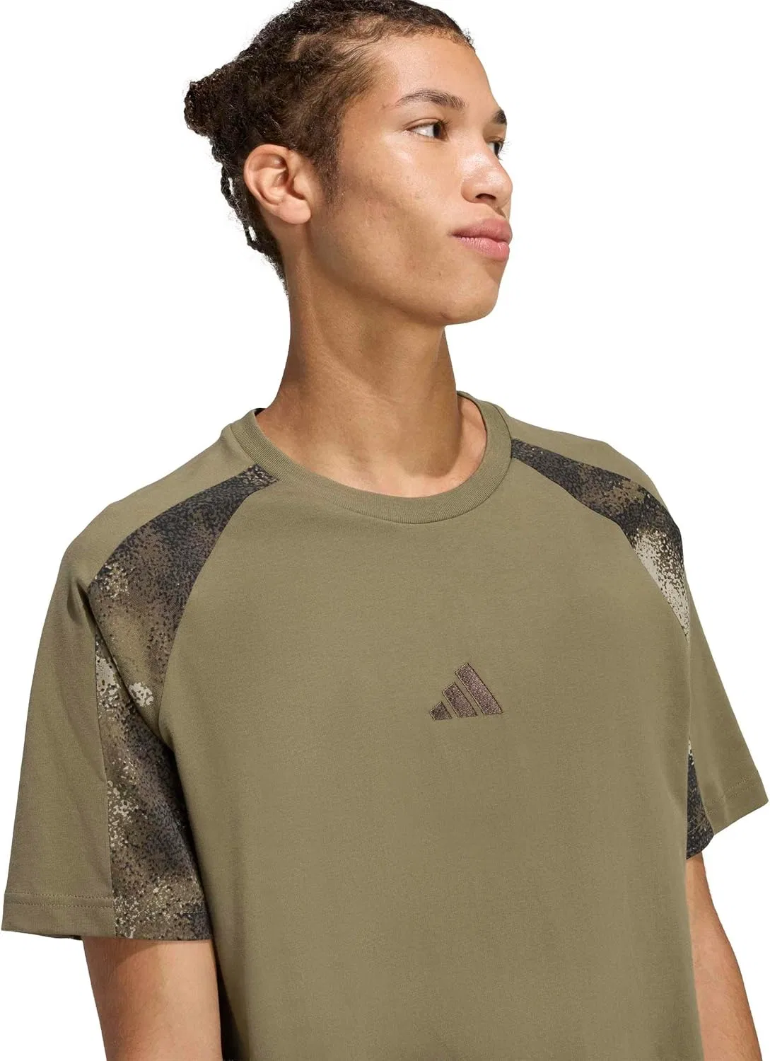 Футболка с камуфляжем adidas, оливковый/мультиколор — фото 4