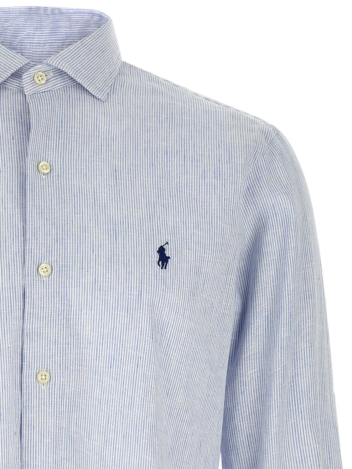Рубашка из льна и хлопка POLO RALPH LAUREN, голубой — фото 3