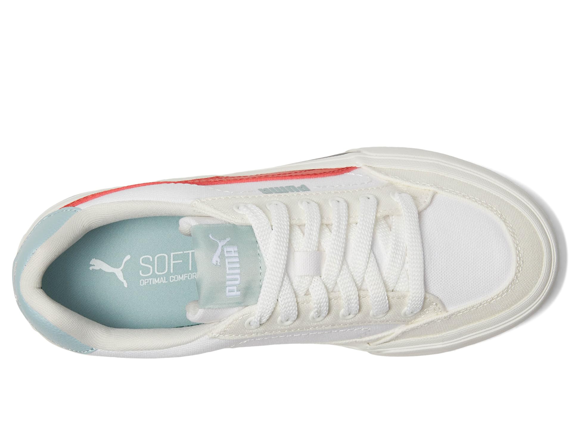 Кроссовки PUMA Kids Court Classic Vulc, Puma White/Red Fire/Vapor Gray — фото 2