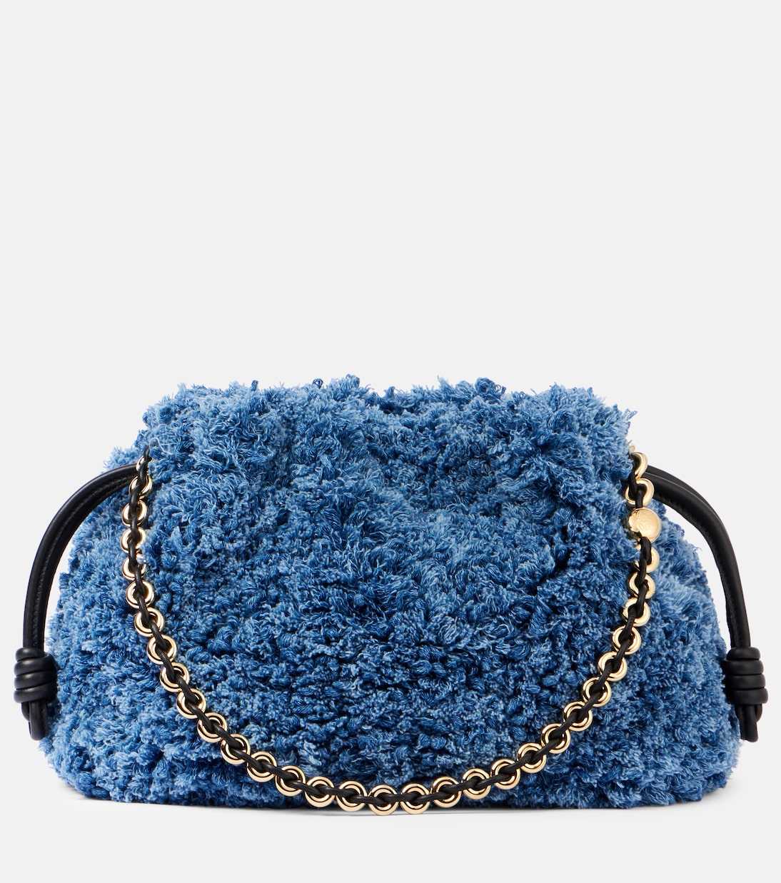 

Средний клатч Flamenco из денима Loewe, синий