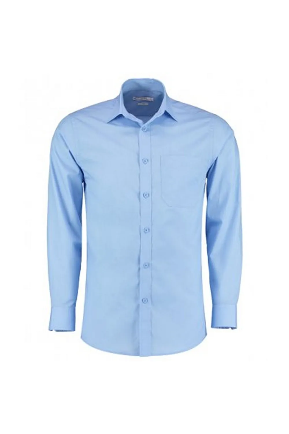 

Приталенная рубашка из поплина с длинными рукавами Kustom Kit, синий