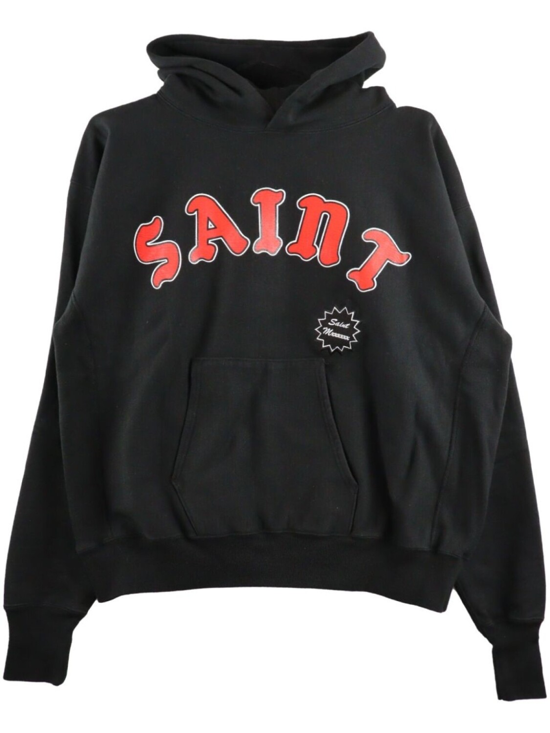 

SAINT MXXXXXX logo-print cotton hoodie, черный