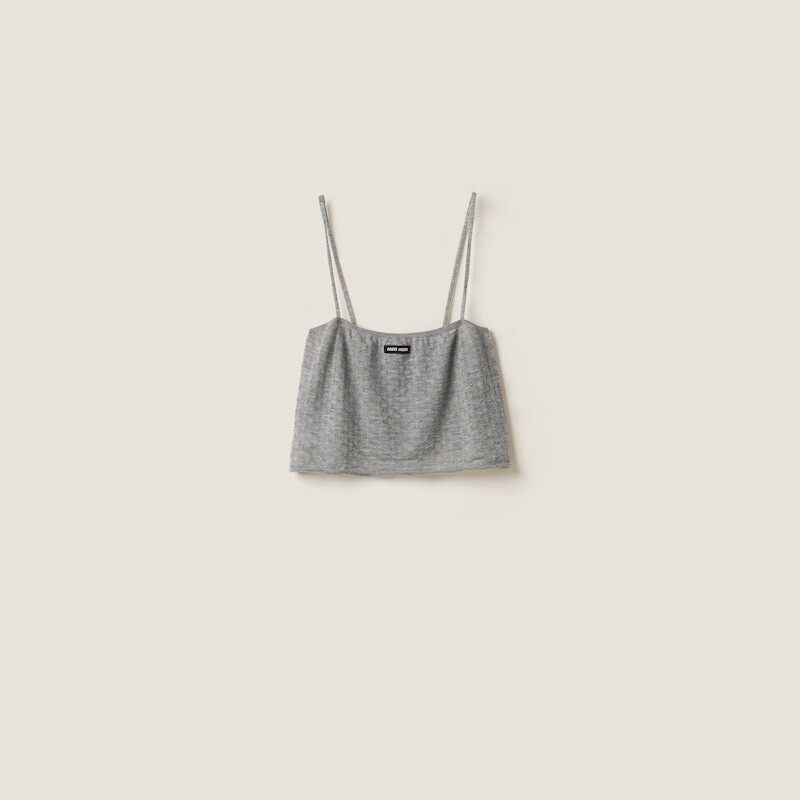 

Топ из кашемира и шелка Miu Miu, серый