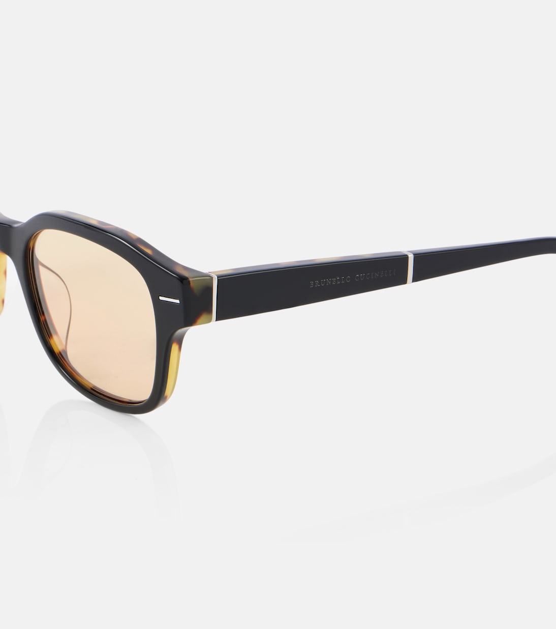Sartorial Sunset квадратные солнцезащитные очки Brunello Cucinelli, Black/Orange — фото 2