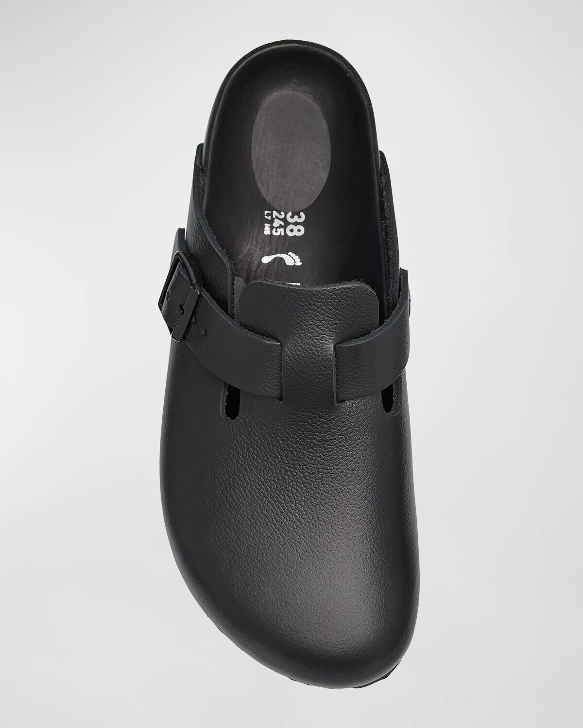 Бостонские кожаные сабо с пряжкой BIRKENSTOCK, цвет Black — фото 4