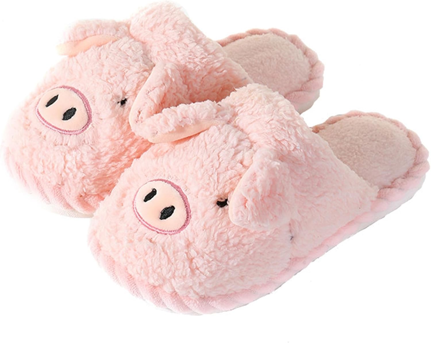 

Женские и мужские тапочки FJWYSANGU с памятью формы, мягкие и теплые, на слипоне, милые тапочки с животными для дома, мягкая плюшевая обувь для дома, для улицы и дома, розовый