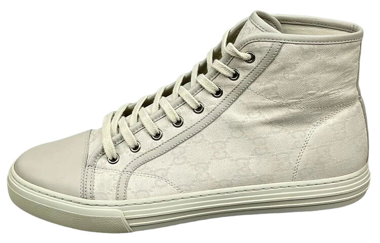 

Кроссовки GUCCI Canvas Shoes Men High-Top White, Серый, Кроссовки GUCCI Canvas Shoes Men High-Top White