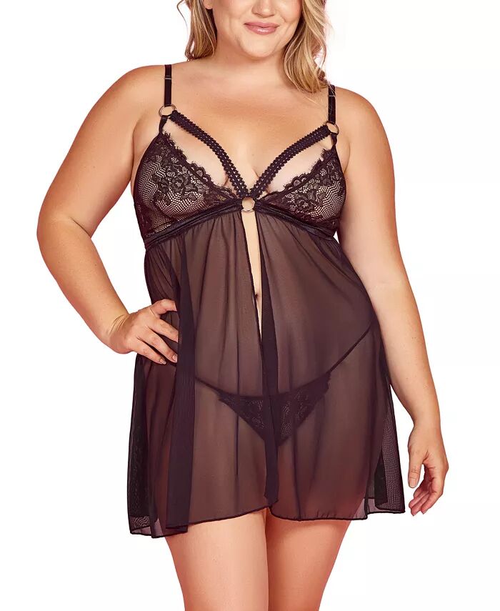 

Комплект нижнего белья Babydoll больших размеров Hauty, черный