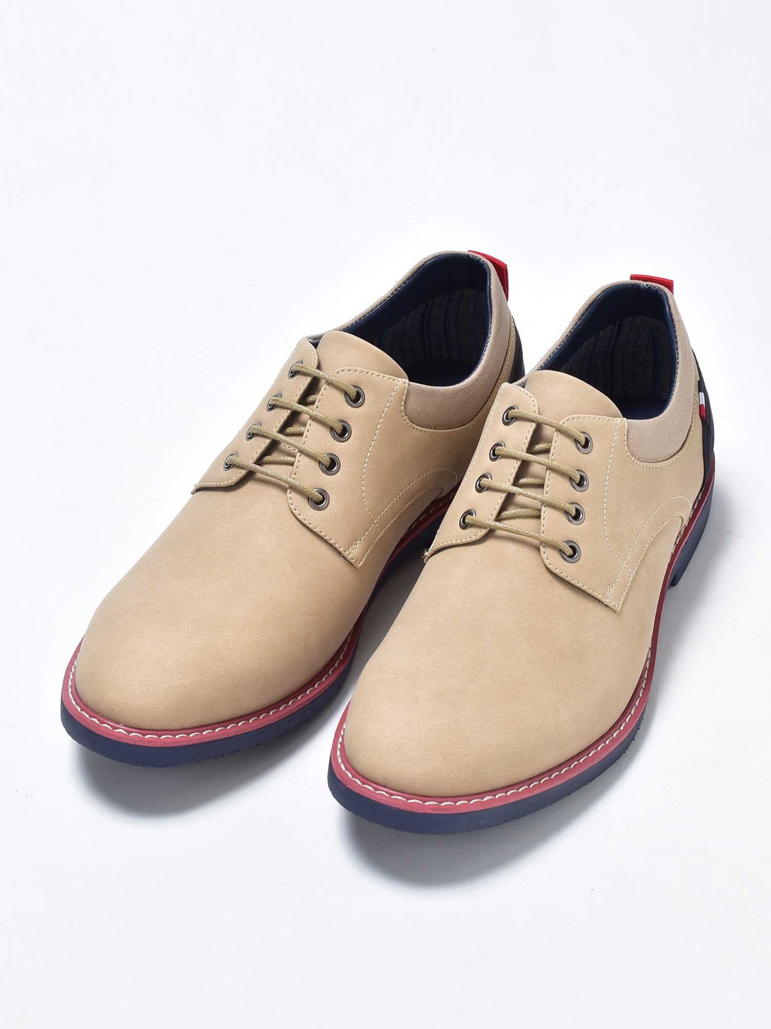 Оксфордские туфли с цветной подошвой / на шнуровке SVEC, Beige — фото 2