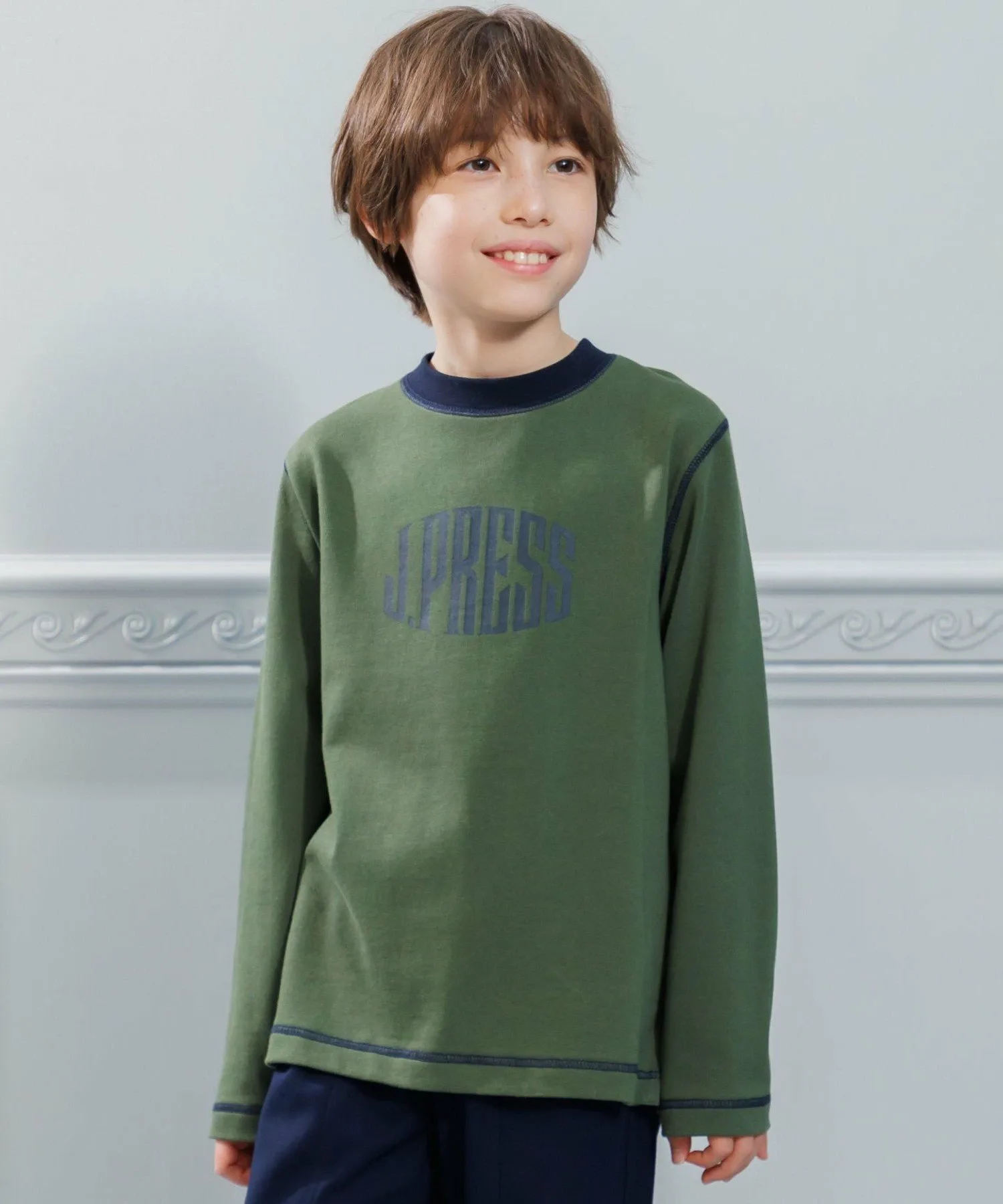 [100-130 см] Футболка с логотипом 20/2 J.Press, Khaki [054]
