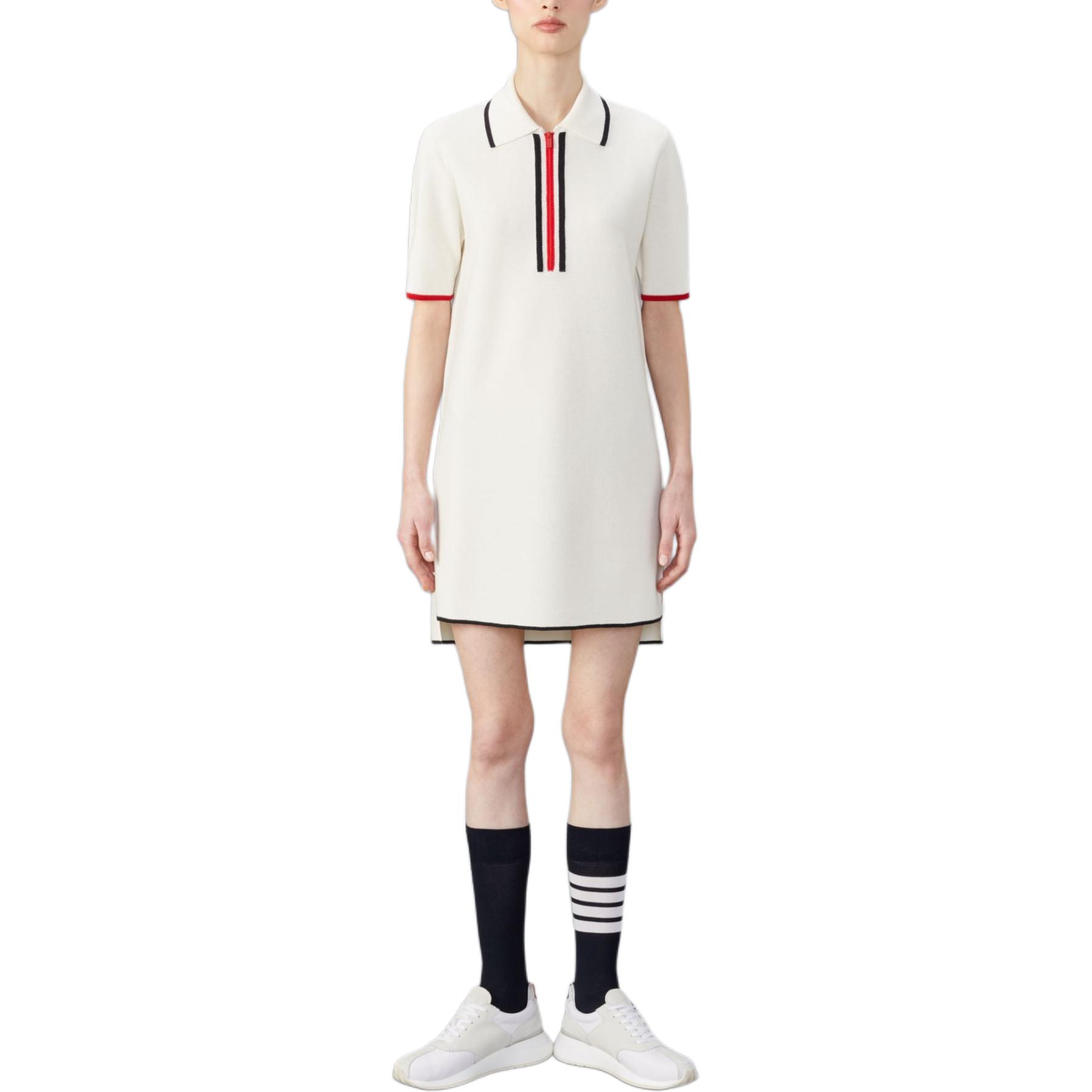 

Футболка RWB в полоску из вирджинской шерсти THOM BROWNE, белая