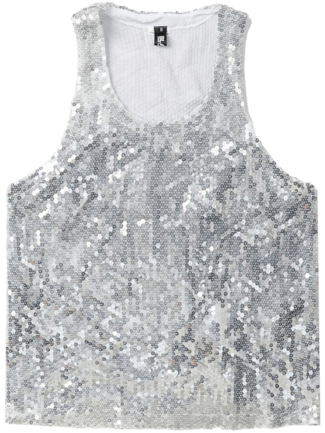 

Black Comme Des Garçons топ с пайетками и U-образным вырезом, белый