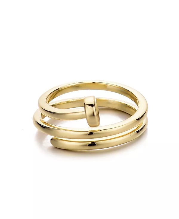 

Золотое кольцо-гвоздь с двойным обертыванием Adornia, gold