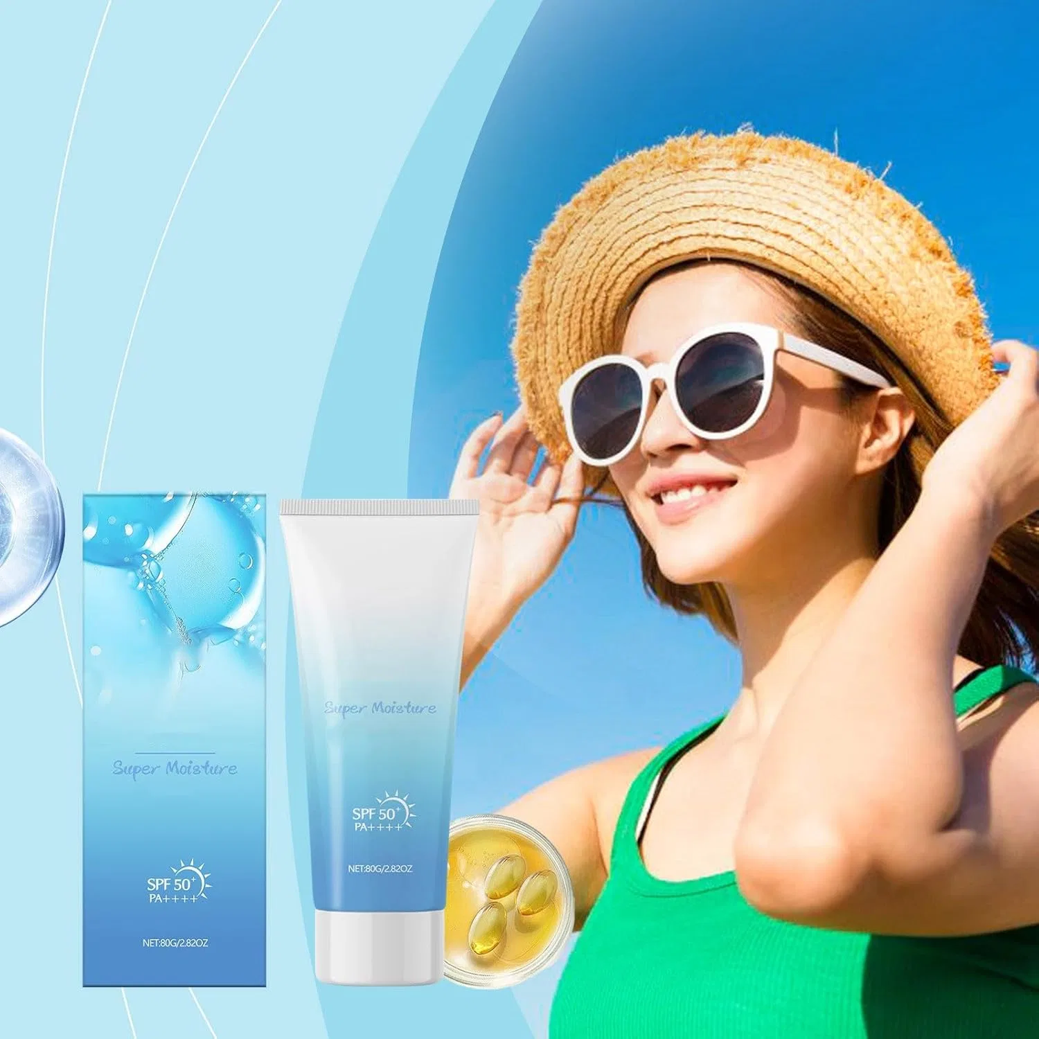 Солнцезащитный гель SPF 50+ увлажняющий и водостойкий, 80 г Generisch, 2Pc — фото 2