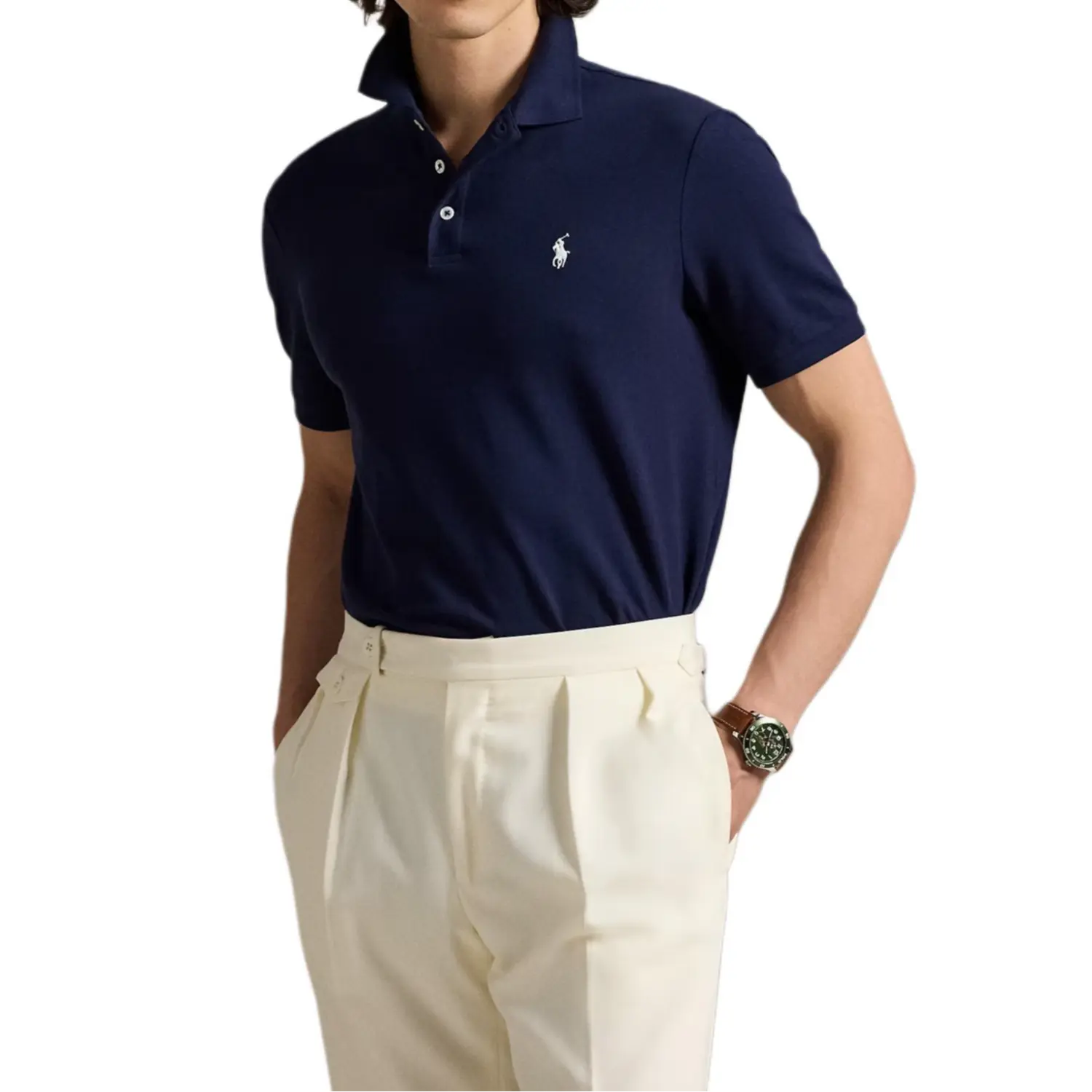 Свободная поло Slim Fit Polo Ralph Lauren, Marine — фото 4