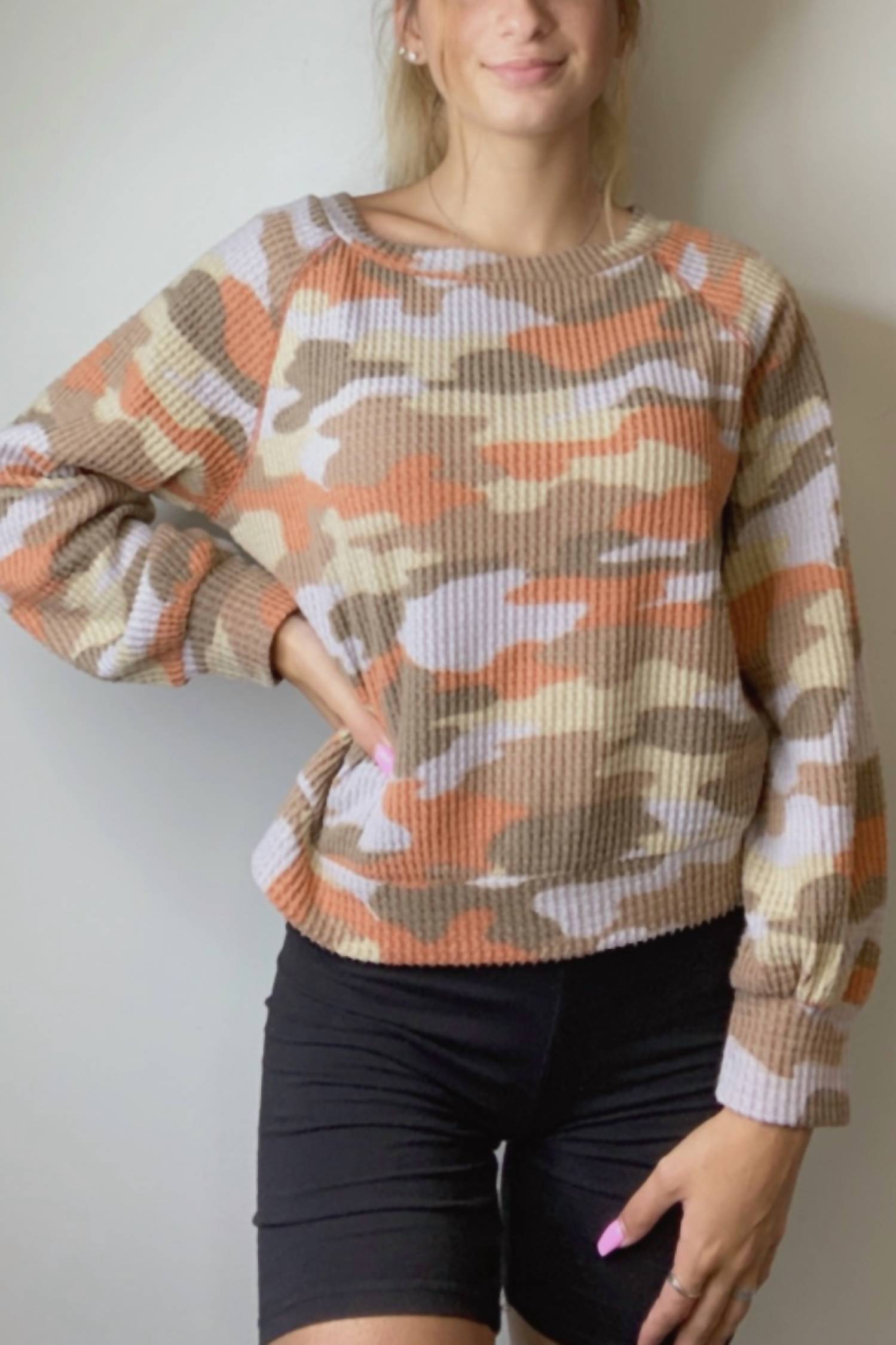 

Камуфляжный топ с длинными рукавами цвета Rust Camo Ginger G
