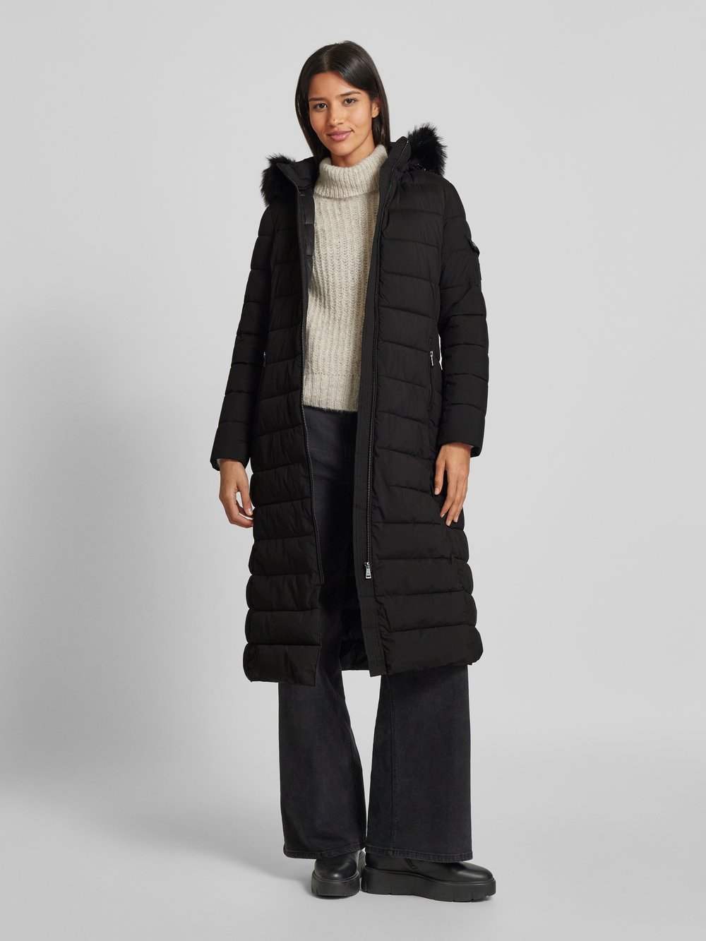 

Стеганое пальто с воротником-стойкой Lauren Ralph Lauren, черный