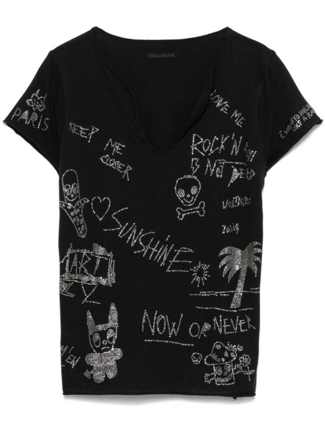 

Футболка с кристаллами Zadig&Voltaire, черный