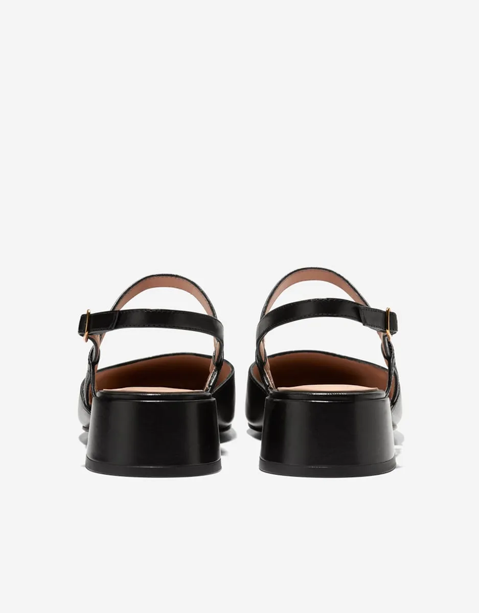 Женские туфли-лодочки без задника из натуральной кожи Cole Haan, черный — фото 3
