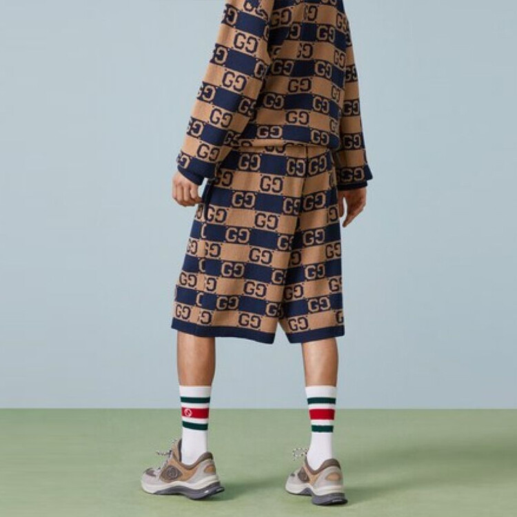 Шорты мужские Gucci, хаки — фото 3