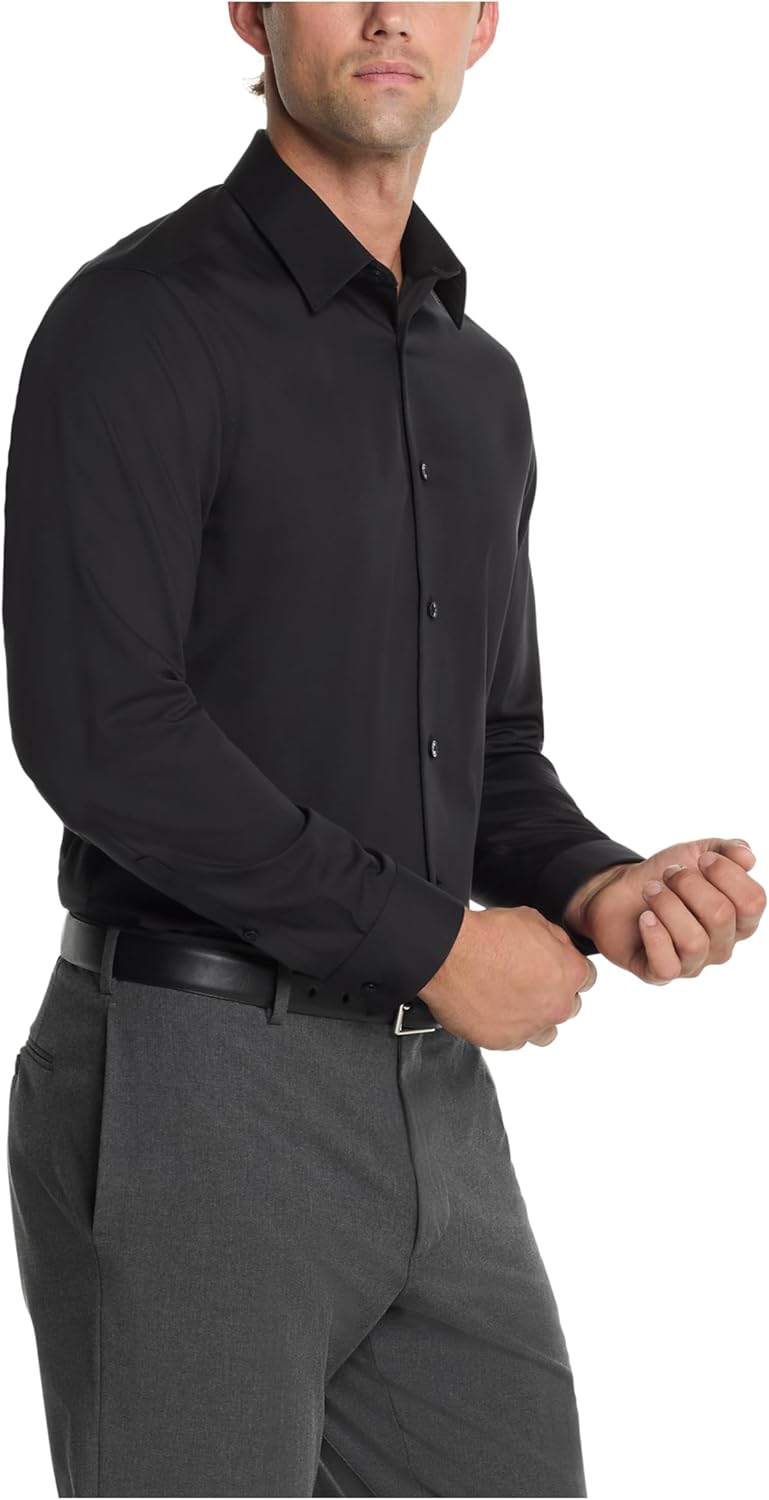 

Мужская рубашка Calvin Klein Slim Fit с рисунком «елочка» без желтизны, Black