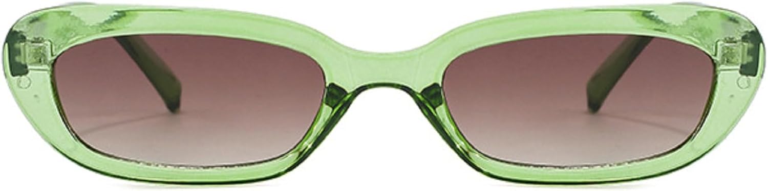 

Ретро-солнцезащитные очки прямоугольной формы для женщин. Модные, милые, в стиле 90-х. Маленькие, узкие, прямоугольные солнцезащитные очки с защитой от УФ-излучения UV400 mincl, Green Gradient Brown