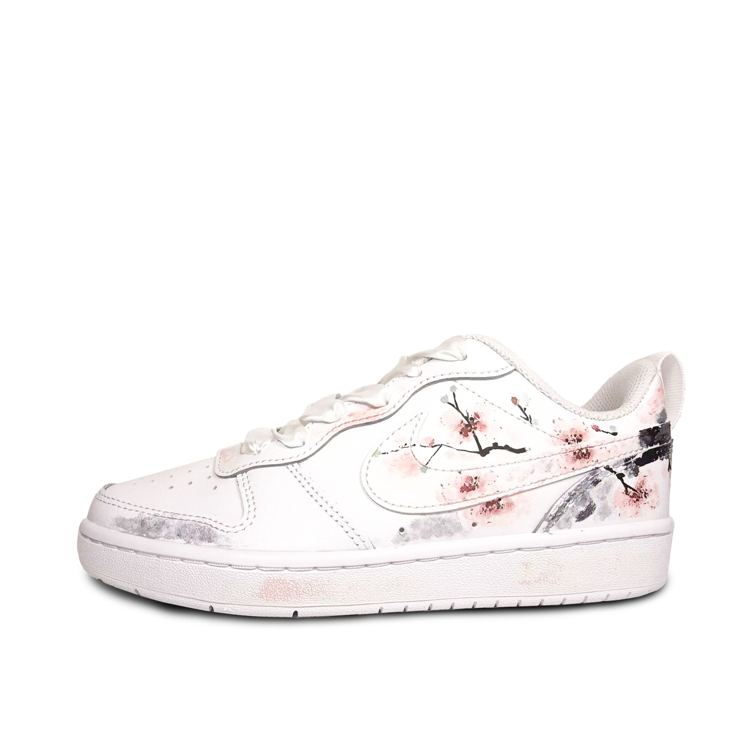 

Court Borough Ink Plum Elegance Leather Slip Resistant Cushioning Abrasion Resistant Low top Nike, белый