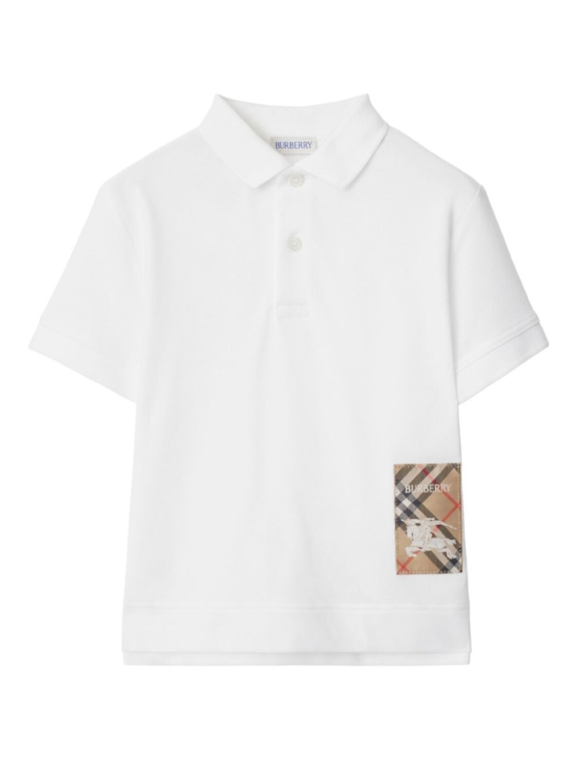 

Рубашка-поло с биркой Check Label Burberry Kids, белый