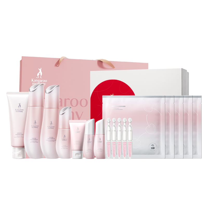 

Набор для ухода за кожей, улучшающий ночную усталость, увлажняющий и осветляющий Kangaroo Mommy, [Anti-Glycation Antioxidant]Cleanser+Toner+Lotion+Serum 4-Piece Set