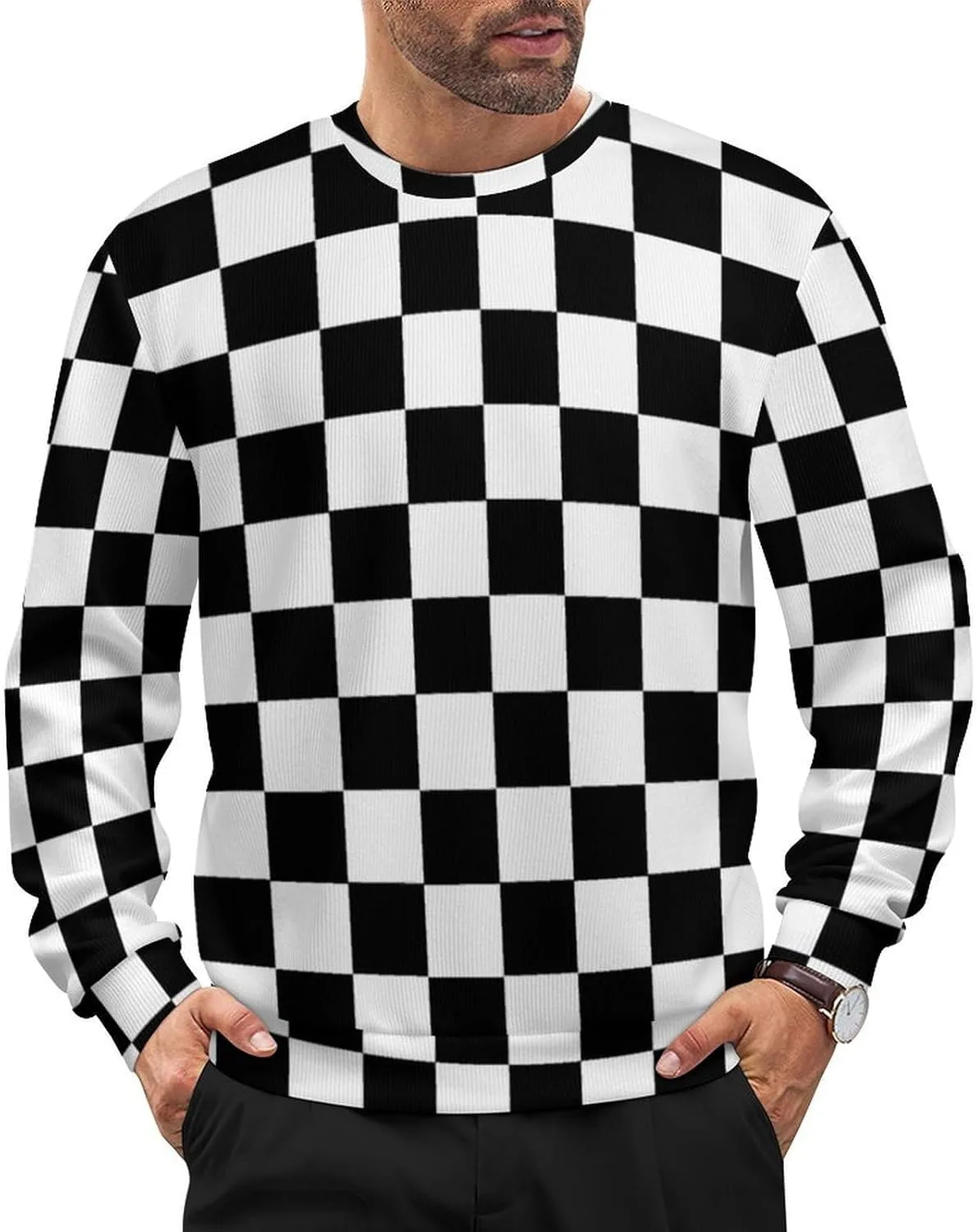 

Мужской свитер свободного кроя с длинными рукавами Meaudiwes