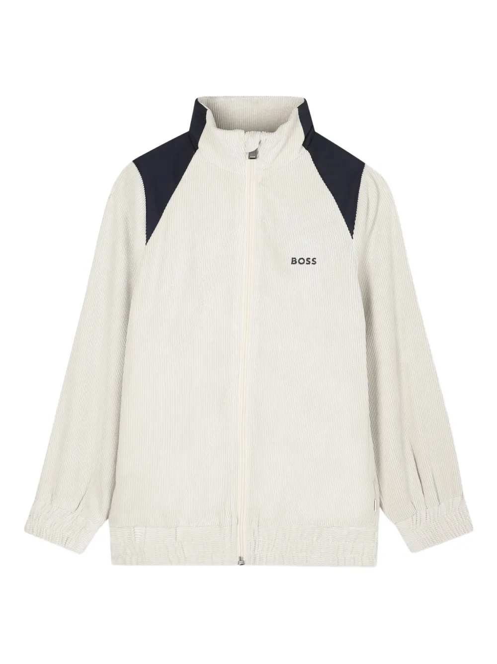

Куртка в рубчик на молнии BOSS Kidswear, белый