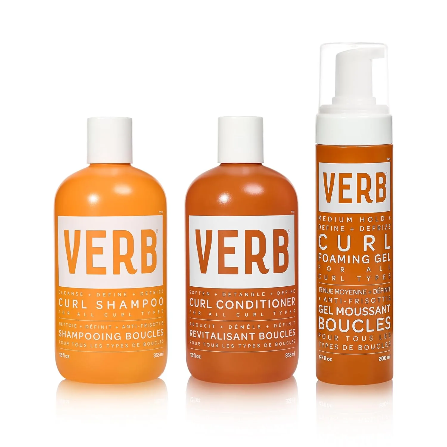 VERB Curl Foaming Gel - пенка для укладки против пушистости, для волн, локонов и кудрей, фиксирует и подчеркивает, средняя фиксация, веганский продукт, без парабенов и сульфатов 15,35 (3 шт.)