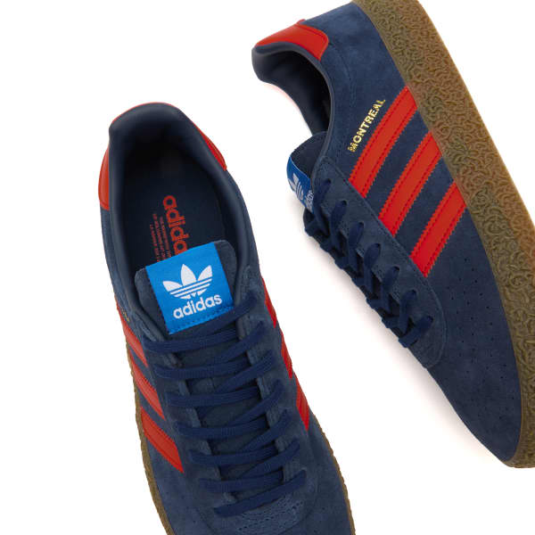 Монреальские кроссовки RM Adidas, night индиго, better scarlet & gum5 — фото 4