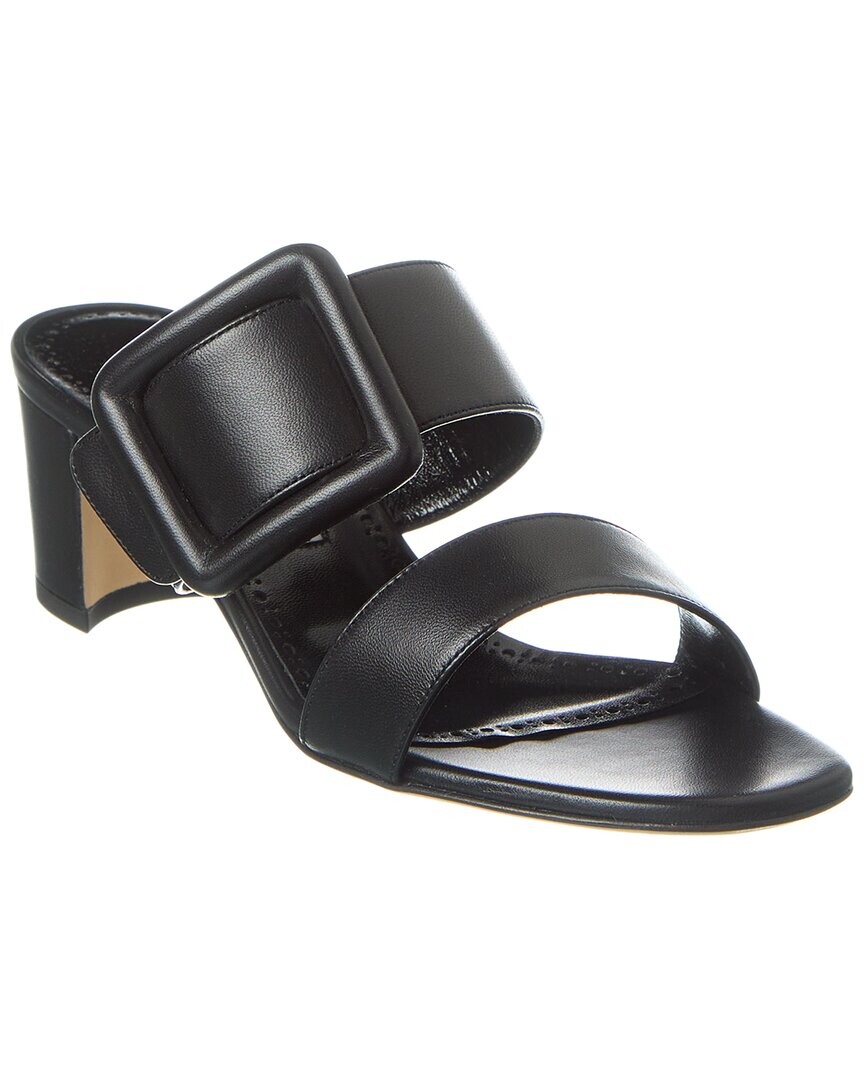 

Кожаные сандалии Manolo Blahnik Titubanew 50, черный