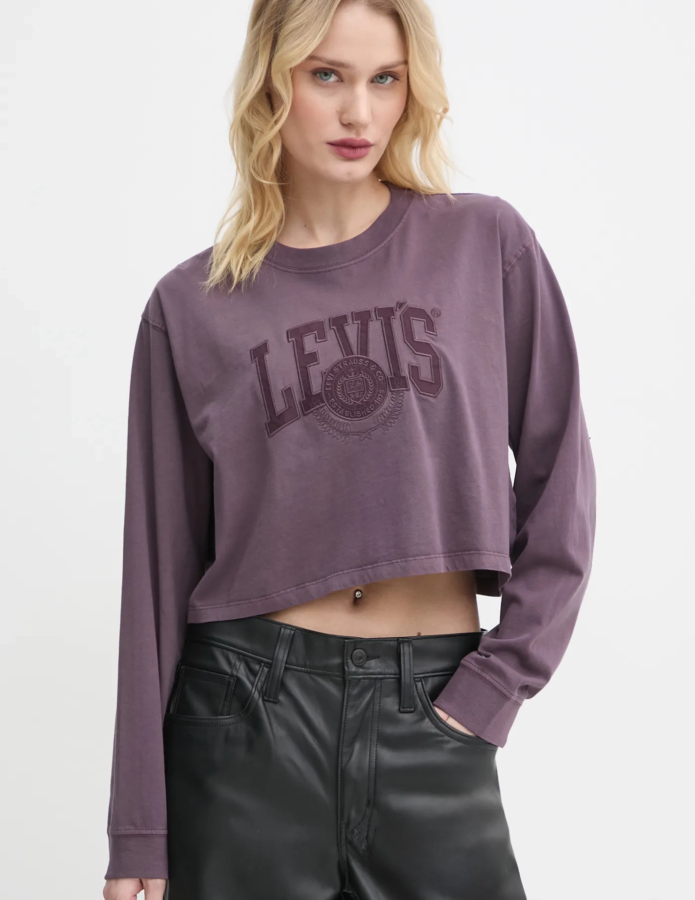 

Хлопковый топ с длинными рукавами Levi's, фиолетовый