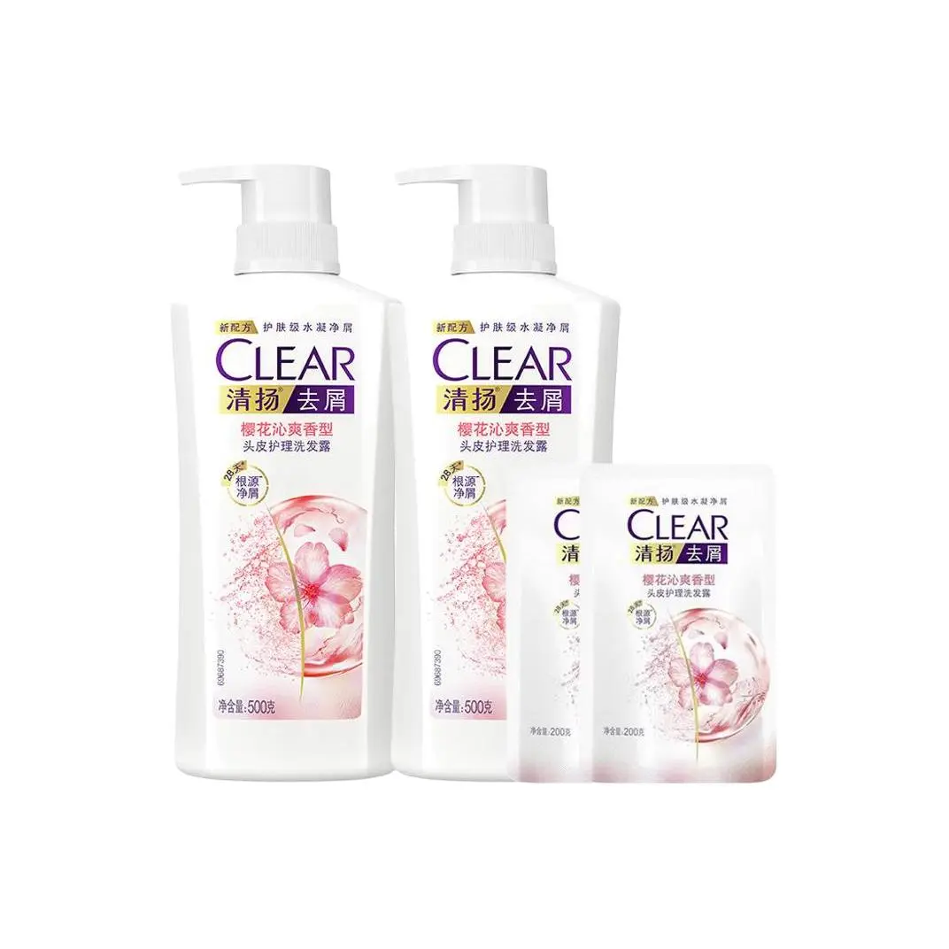 

Шампунь Cherry Blossom Hydrating Dandruff Treatment ароматический очищающий 500г/500г*2/500г*3/750мл CLEAR