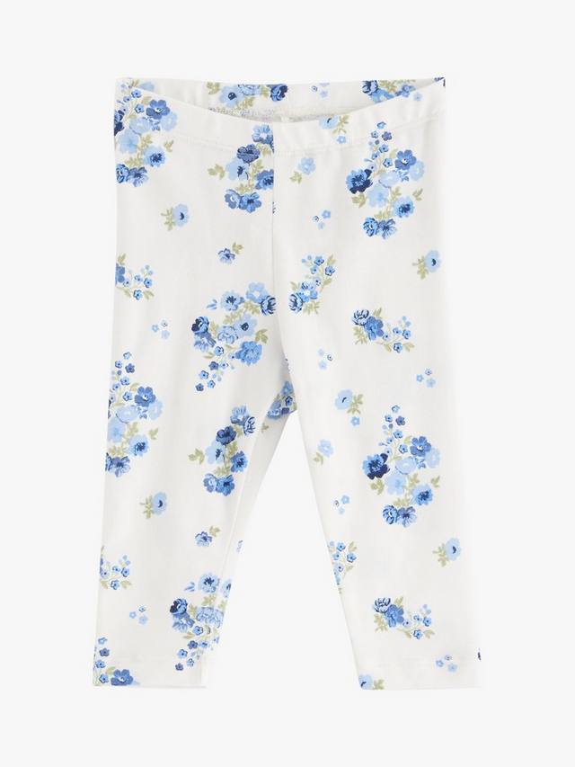

Детские леггинсы из органической хлопковой смеси с цветочным принтом Lindex, цвет Light Dusty White