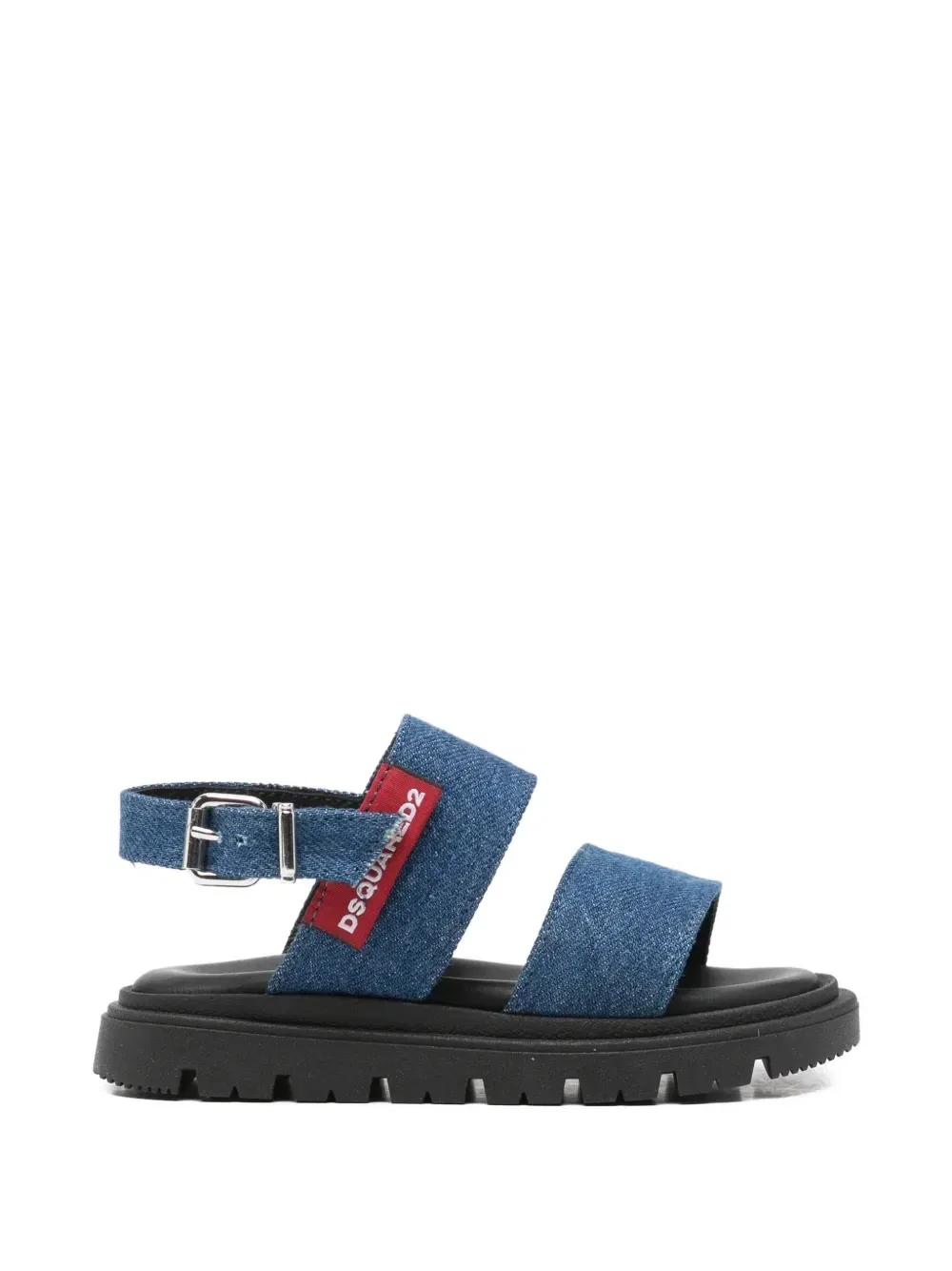 Джинсовые сандалии с нашивкой-логотипом Dsquared2 Kids, синий
