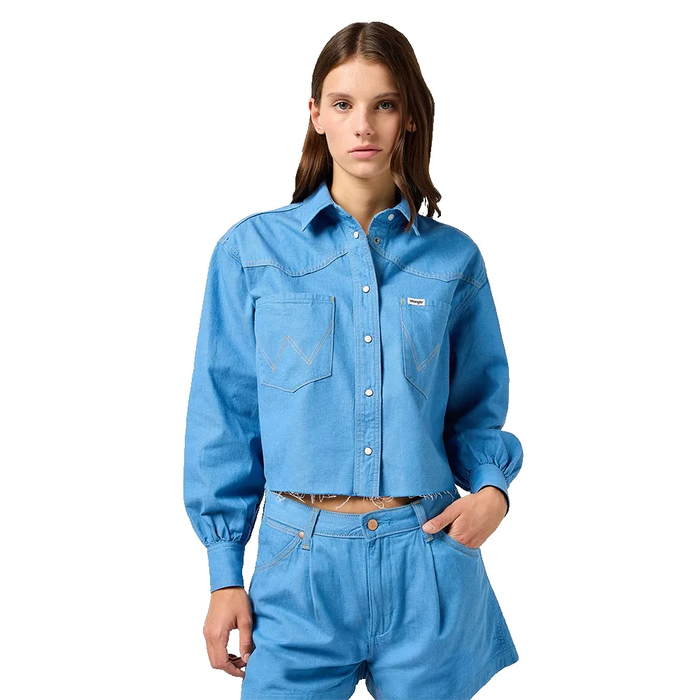

Рубашка с длинным рукавом Wrangler Cut Off, синий
