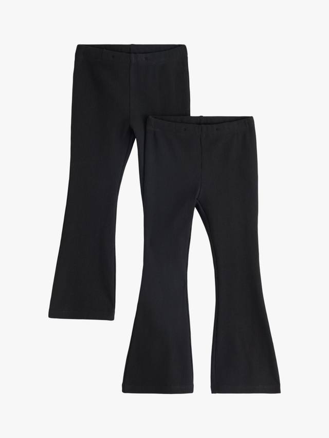 

Детские фланелевые леггинсы с расклешенными штанинами Lindex, Pack of 2, Black