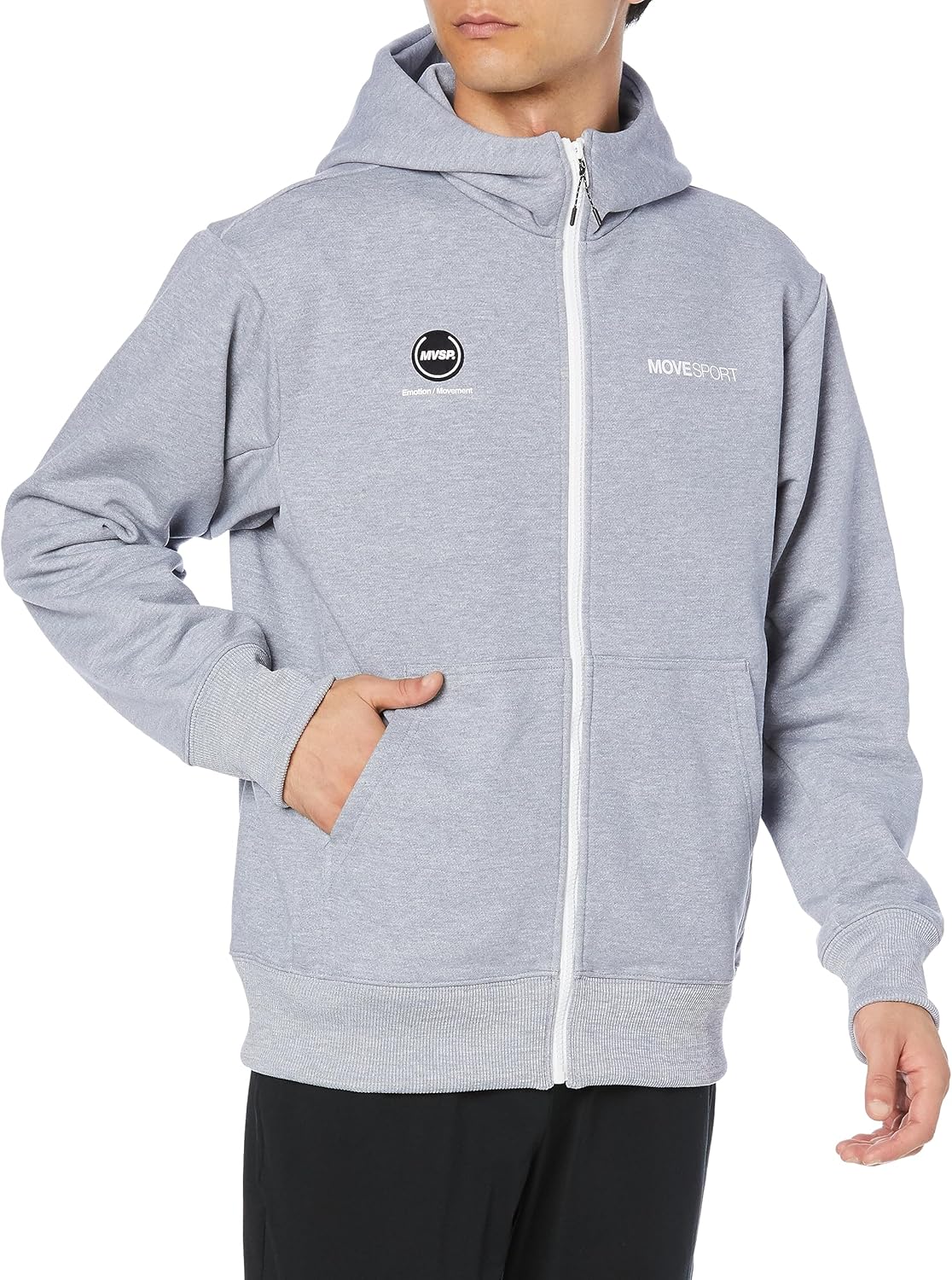 

Мужская толстовка Descente на молнии, худи, Movesport MVSP, эластичная, влагоотводящая, защита от УФ-излучения (UPF 50+), для тренировок, серый