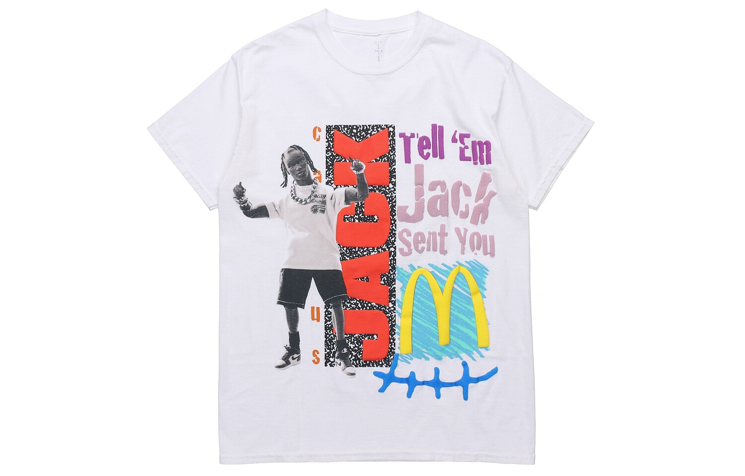 

Футболка Cactus Jack X McDonald's Jack Smile белая Travis Scott, белый