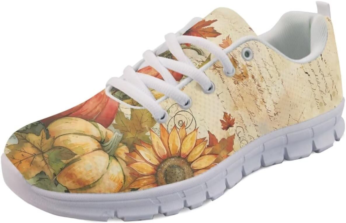 

Кроссовки Forchrinse Daisy унисекс для бега, спортивные кеды для мужчин и женщин, дышащие спортивные кроссовки, Fall Maple Pumpkin