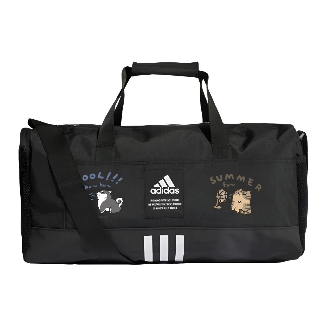 

Adidas Полиамидная узорчатая сумка через плечо унисекс черная, Fan