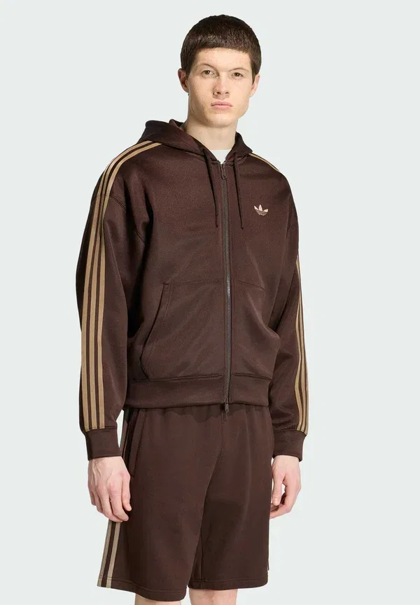 Толстовка Adidas adicolor spacer oversized hoodie zip up sweatshirt Adidas Originals, кофе