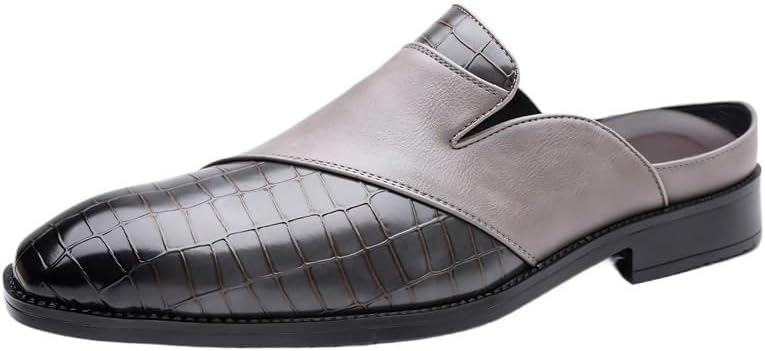 

Мужские кожаные туфли Zestrelax Oxford Derby с заостренным носком, формальные деловые открытые тапочки, удобные, дышащие, стильные, офисные сандалии, серый